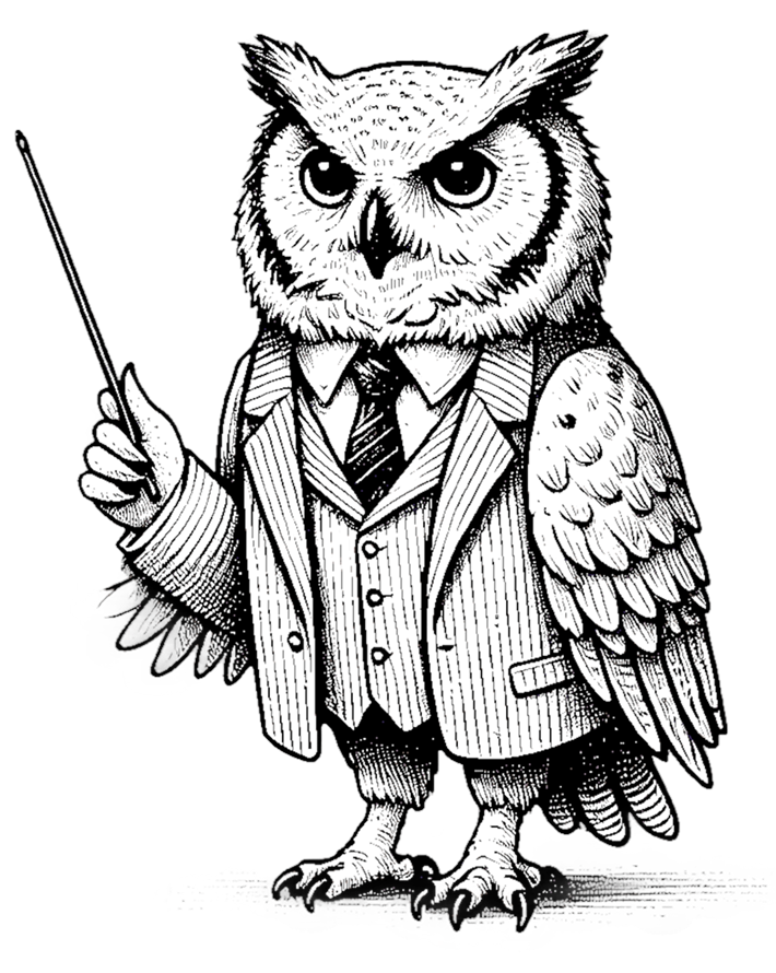 Owl Professor Illustration